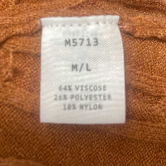 Kerisma Cable Knit Mock Neck Cinch Tie and Bow Waist Sweater M/L - Picture 9 of 10